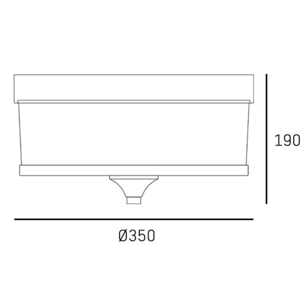 Deckenlampe rund D: 35 cm in Messing Weiß 3x E27 Glas Metall