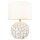 Tischlampe Keramik Stoff E27 56 cm in Weiß Messing Floral