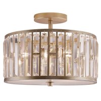 Deckenleuchte Kristall Metall D: 40,5 cm rund 3x E27