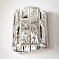 Wandlampe Kristall Metall H: 21,5 cm Chrom 2x E14