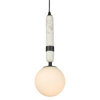 Pendelleuchte rund D: 15 cm Marmor Metall Glas E14