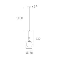 Pendelleuchte rund D: 15 cm Marmor Metall Glas E14