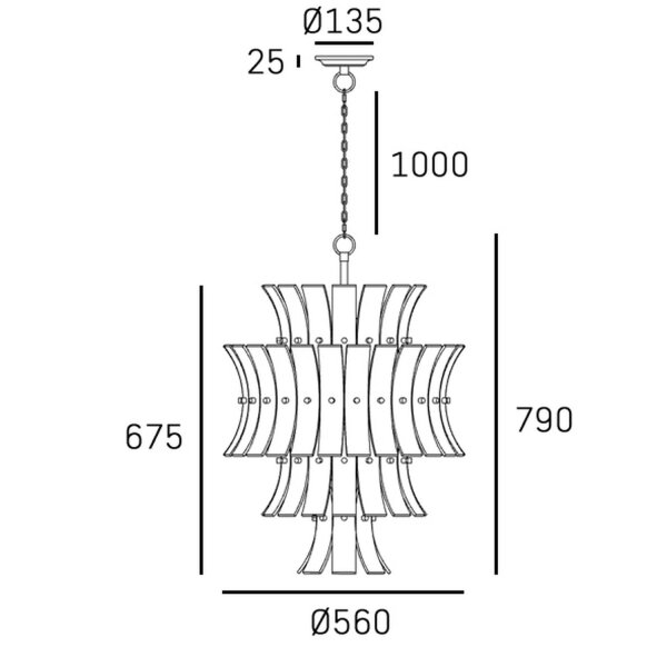 Pendelleuchte Glas Metall D: 56 cm in Messing Weiß E14 Modern