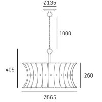 Hängelampe Glas Metall Ø 56,5 cm H: max....