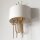 Wandlampe Metall Stoff H: 60cm in Gold Weiß 3x E14