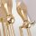 Wandlampe Metall Stoff H: 60cm in Gold Weiß 3x E14