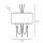 Wandlampe Metall Stoff H: 60cm in Gold Weiß 3x E14