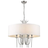 Hängelampe rund D: 70 cm Nickel Weiß E14...