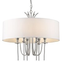 Hängelampe rund D: 70 cm Nickel Weiß E14...