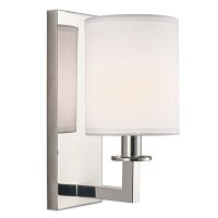 Wandlampe 30 cm hoch Nickel Weiß Metall Stoff E14