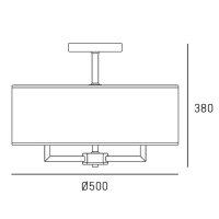 Deckenlampe Metall Stoff rund Ø 50 cm in Messing...
