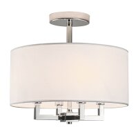 Deckenleuchte Metall Stoff rund D: 40 cm Nickel...