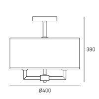 Deckenleuchte Metall Stoff rund D: 40 cm Nickel...