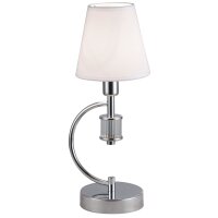 Nachttischlampe Chrom Weiß 38,5 cm Stoff Metall E14