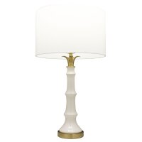 Beistelllampe Keramik Stoff 72,5 cm hoch in Weiß...