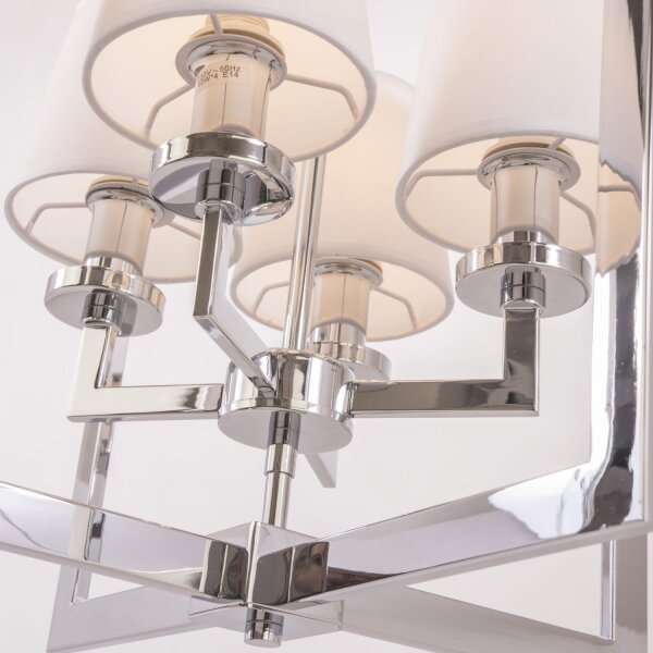 Pendelleuchte Stoff Metall E14 B: 43,5 cm H: max. 172 cm