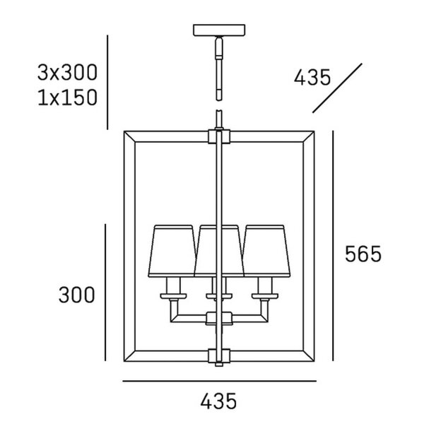 Pendelleuchte Stoff Metall E14 B: 43,5 cm H: max. 172 cm