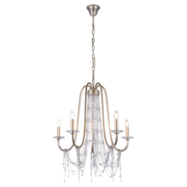 Kronleuchter Kristall Metall B: 68 cm H: max. 1,7 m 5x E14