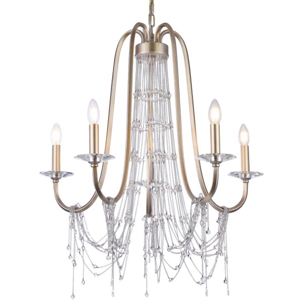 Kronleuchter Kristall Metall B: 68 cm H: max. 1,7 m 5x E14