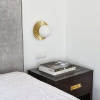 Wandleuchte rund Ø 20 cm Metall Glas G9 in Gold...