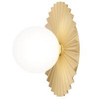 Wandlampe Gold Weiß Kugelschirm G9 Ø 30 cm rund