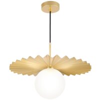 Pendelleuchte rund D: 40 cm Metall Glas G9 in Gold...
