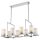 Hängelampe Metall Glas 99 cm breit 8x E27 Chrom Weiß