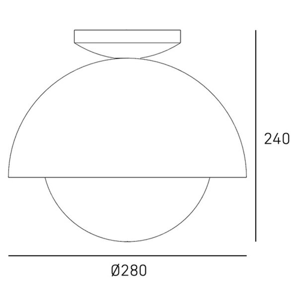 Deckenleuchte Glas Metall G9 rund Ø 28cm in Messing Weiß