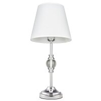 Tischlampe Silber Weiß 50,4 cm hoch Metall Glas...