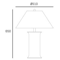 Tischlampe Keramik Stoff 65 cm in Weiß Beige...