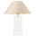 Tischlampe Keramik Stoff 65 cm in Weiß Beige Messing E27