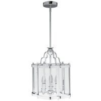 Pendelleuchte Metall Glas B: 33 cm Chrom 3x E14 Vintage