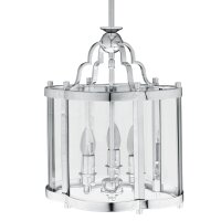 Pendelleuchte Metall Glas B: 33 cm Chrom 3x E14 Vintage