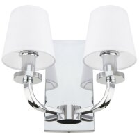 Wandleuchte Chrom Weiß Metall 30 cm breit Stoff E14...