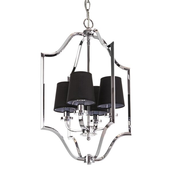 Hängelampe Chrom Schwarz B: 46 cm 4-flammig E14