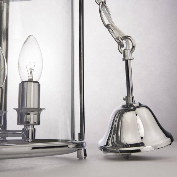 Pendelleuchte Chrom Ø 26 cm Metall Glas Ø 27 cm E14 4-flammig