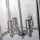 Pendelleuchte Chrom Ø 26 cm Metall Glas Ø 27 cm E14 4-flammig