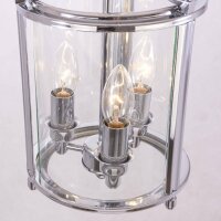 Pendelleuchte Chrom Ø 20 cm Vintage 3x E14 Glas...