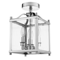 Deckenleuchte Metall Glas B: 20 cm Chrom 3x E14 Vintage