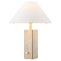 Beistelllampe 50 cm Travertin Metall Stoff E27