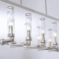 Hängelampe Glas Metall 96 cm lang H: max. 151 cm Nickel