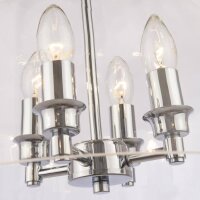 Pendelleuchte Glas Metall Ø 36 cm Chrom 4x E14...
