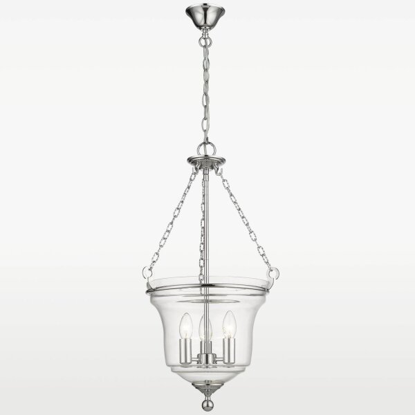 Pendelleuchte Metall Glas Ø 37 cm Chrom 3x E14