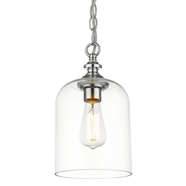 Hängeleuchte Glas Metall B: 17 cm H: max. 135 cm Chrom E27