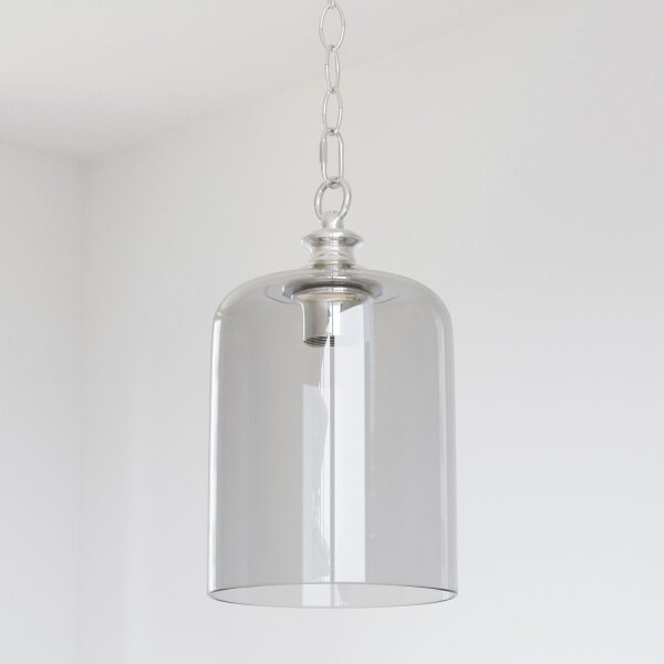 Hängeleuchte Glas Metall B: 17 cm H: max. 135 cm Chrom E27