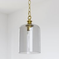Pendelleuchte Glasschirm D: 17 cm in Gold E27 Vintage