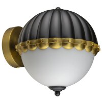 Wandlampe Kugelschirm in Messing Weiß Schwarz E27...