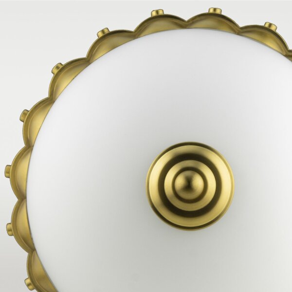 Hängeleuchte Messing Weiß Ø 22cm rund Kugelschirm Glas Metall