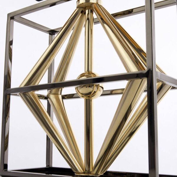Tischlampe Schwarz Gold 64 cm Stoff Metall E27