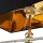 Tischlampe Schwarz Gold 64 cm Stoff Metall E27